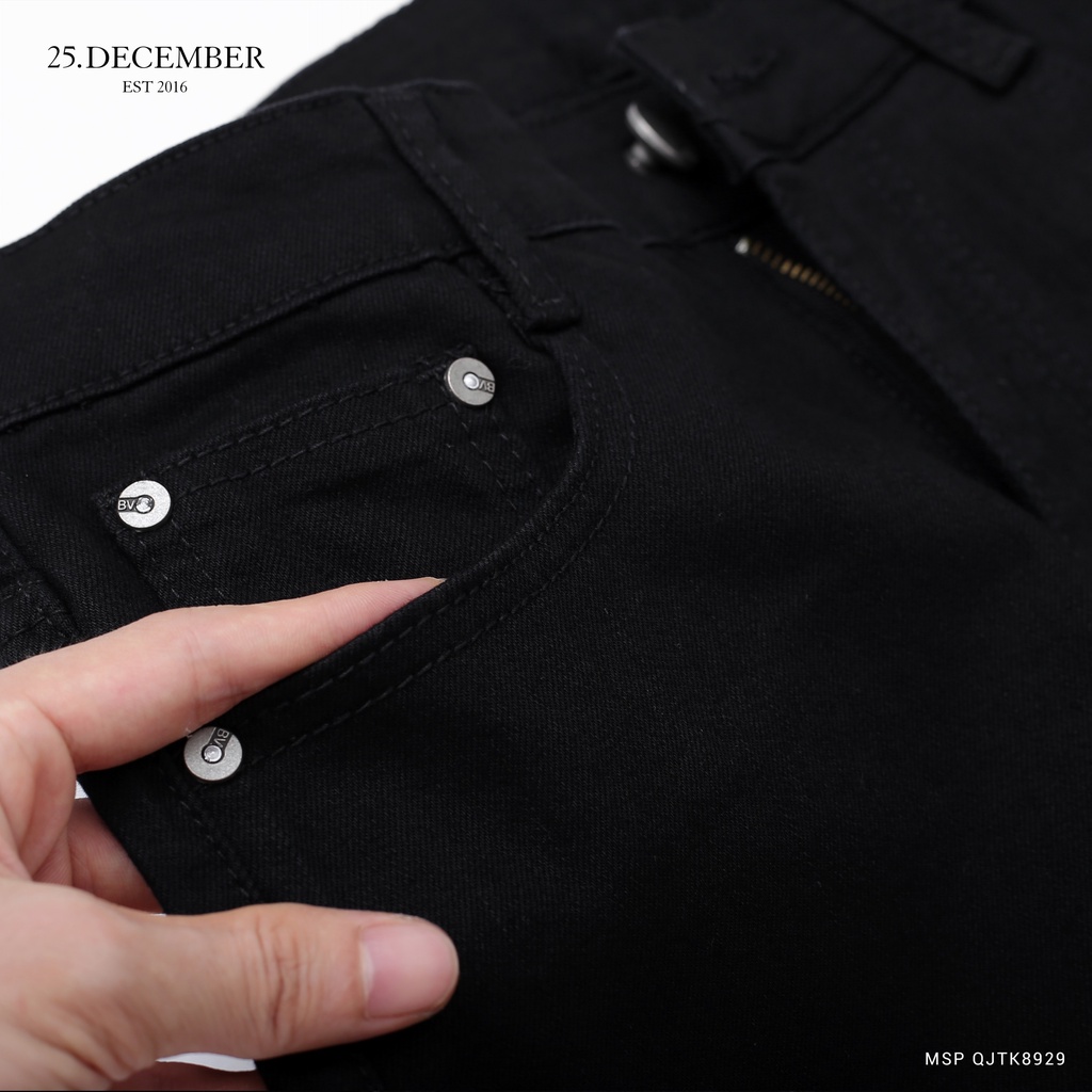Quần Jean nam đen trơn, chất liệu vải Jean cao cấp  - Thương hiệu 25.December mã QJTK8929 | BigBuy360 - bigbuy360.vn