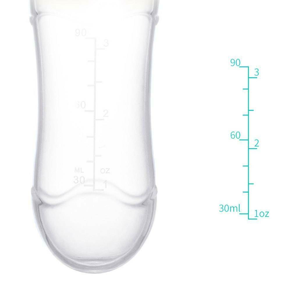 Bình Ăn Dặm 90ml Bằng Silicon Có Muỗng An Toàn Cho Bé