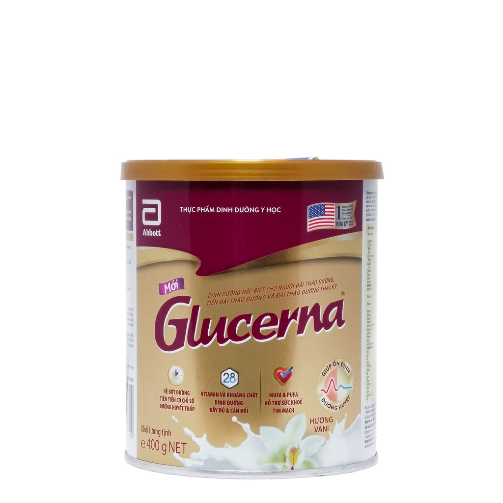 Sữa Bột Abbott Glucerna dành cho người bị tiểu đường hương vani hộp 400g/850g