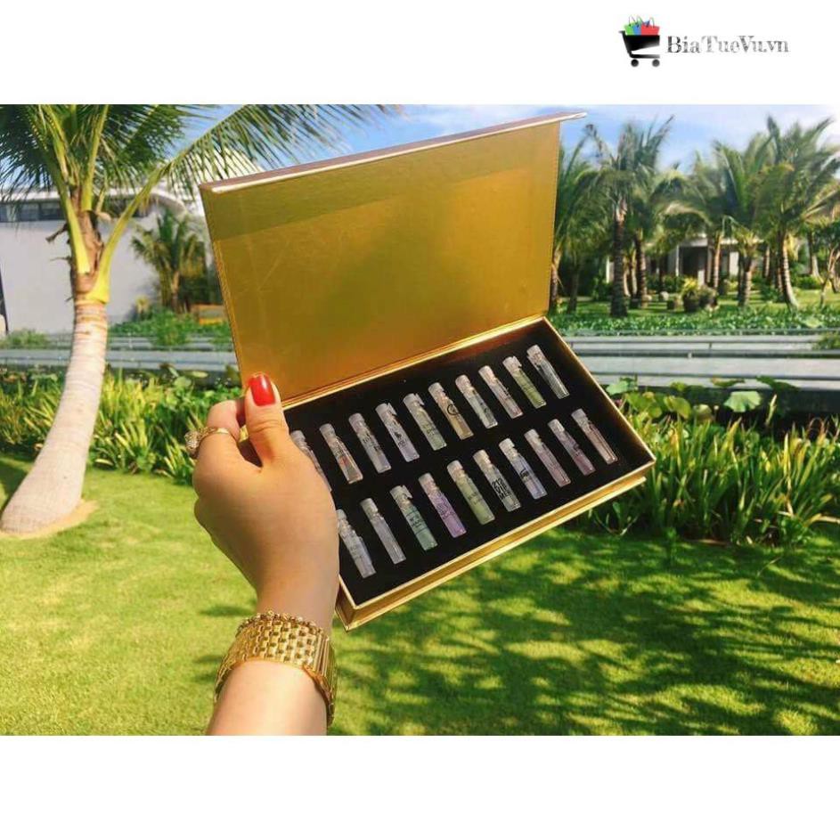 Set nước hoa test 20 ống mini hộp vàng sang trọng Rẻ Boutique