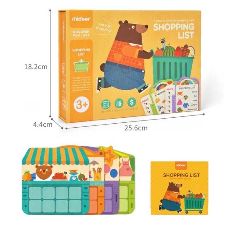 BỘ ĐỒ CHƠI MÔ PHỎNG SIÊU THỊ CHO BÉ- SHOPPING LIST - THƯƠNG HIỆU MIDEER