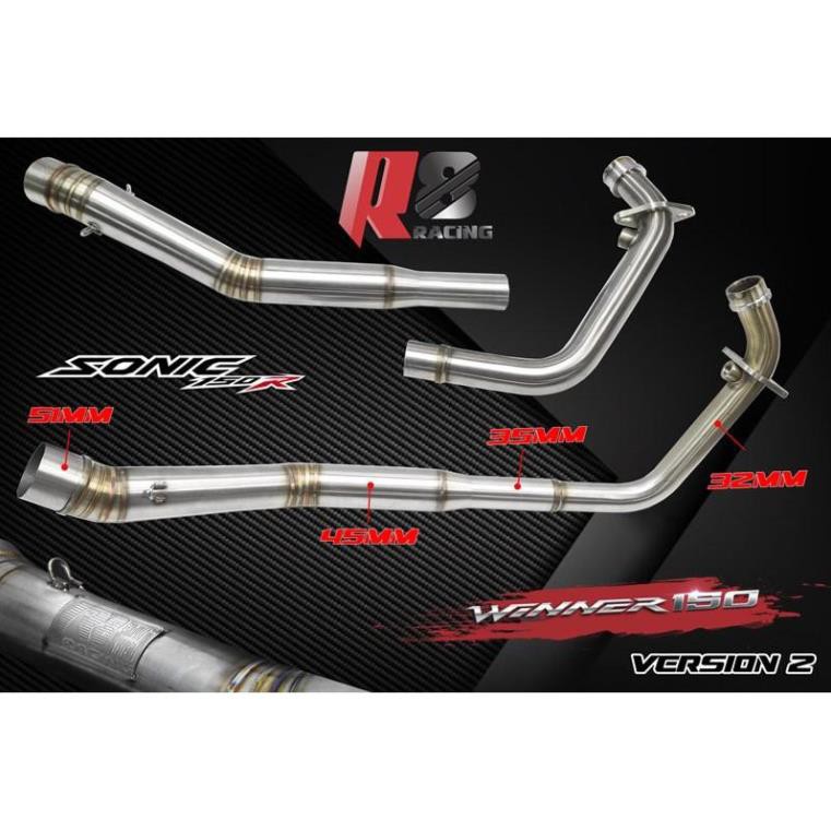 Cổ pô tăng 2 khúc R8 Racing  Winner / Sonic _Dochoixemaynhapkhau