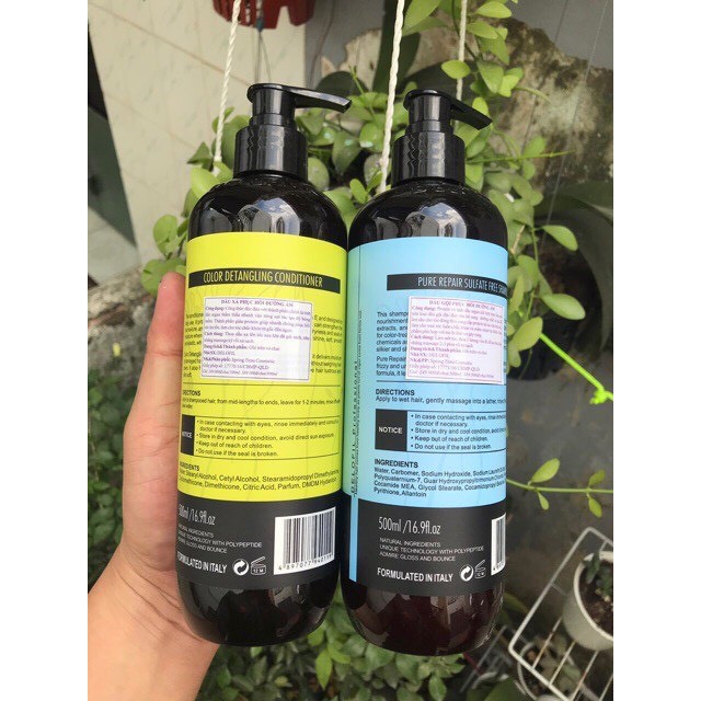 Dầu gội xả DELOFIL 800ML * 2 phục hồi tóc khô xơ hư tổn dưỡng ẩm sâu hương nước hoa siêu mềm mượt chuyên dụng cho SALON