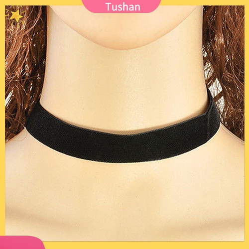 Vòng cổ choker nhung đen phong cách retro đơn giản xinh xắn cho nữ