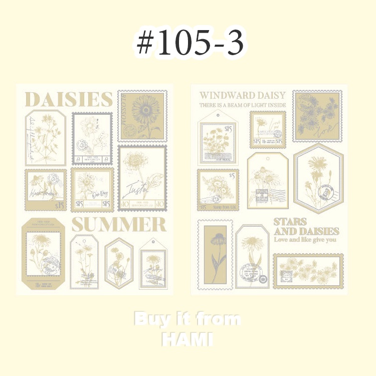 Sticker tem chủ đề đêm ánh nhũ trang trí Scrapbook, sổ tay, vở  - [ 105 ]