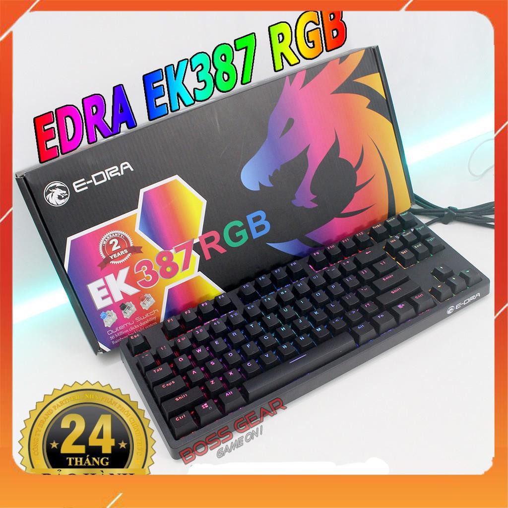 [ HÀNG SIÊU CẤP ] Bàn phím cơ Gaming Edra EK387 Led RGB/ Rainbow  - Chính hãng BH 24 tháng [ CHÍNH HÃNG ]