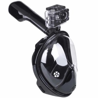Bộ mặt nạ bơi lặn + ống thở van 1 chiều -Mặt Nạ Lặn Gắn Được Camera Tầm Nhìn 180 Độ