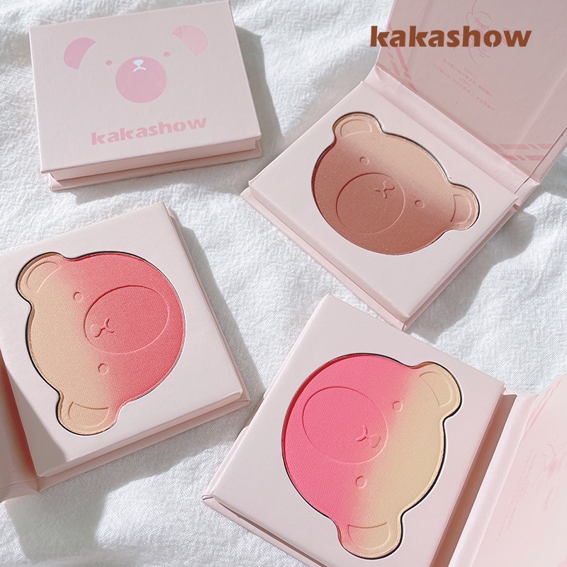 ♕(Hàng Có Sẵn) Bảng Phấn Má Hồng kakashow Hai Màu Sắc Lì Kết Hợp Trang Điểm
