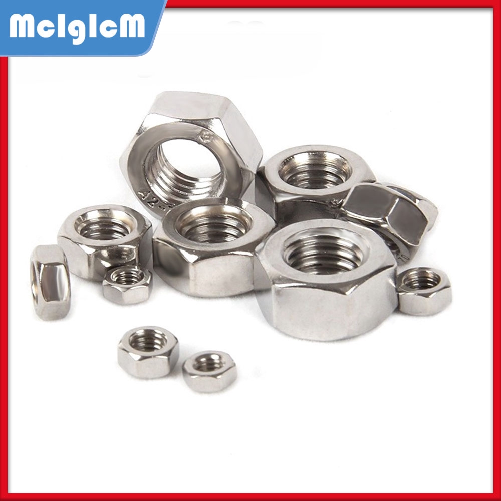 50pcs / 100pcs đai ốc lục giác DIN934 M1.6/2/2.5/3/4 chất liệu thép cacbon