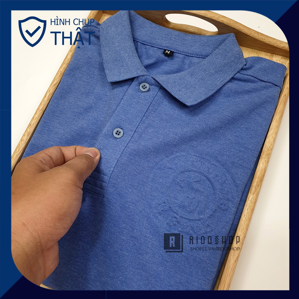 Áo thun nam polo tay ngắn, áo phông nam polo có cổ đẹp form rộng cao cấp logo nổi Riooshop RSP039 có size lớn, size xxl | BigBuy360 - bigbuy360.vn