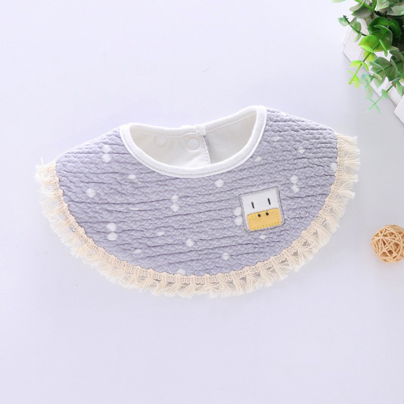 Yếm ăn dặm chống thấm nước họa tiết in dành cho bé