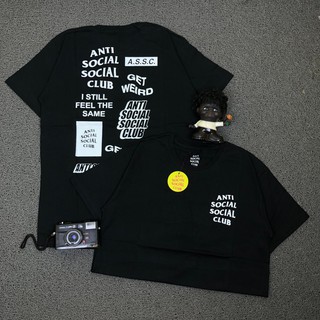 Anti social social club câu lạc bộ xã hội chống xã hội đầy đủ logo áo thun đen biến thể