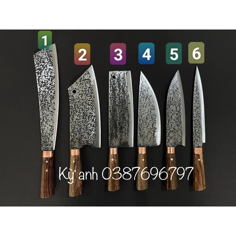 bộ dao 6 món chống dính ( TẶNG 1 DAO LỌC LÒNG GÀ ) KỲ ANH DAO PHÚC SEN - kỳ anh thợ khóa