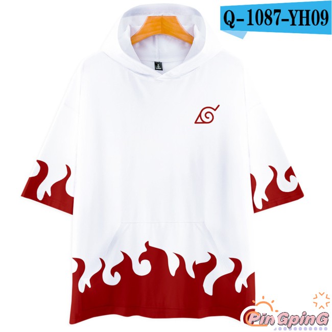 Áo Hoodie Ngắn Tay In Họa Tiết Naruto 3d Cá Tính