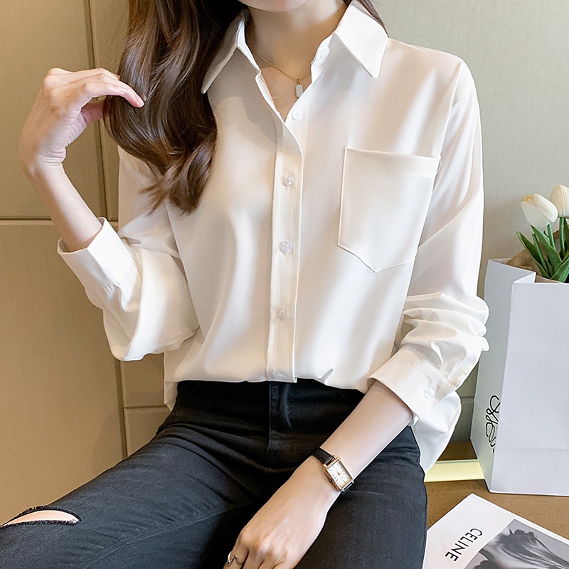 Áo Sơ Mi Tay Dài Hở Lưng Phong Cách Cổ Điển Hợp Thời Trang Cho Nữ