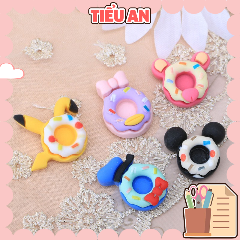 Charm (C293) slime/ Dụng Cụ Charm Trang Trí [Ko Keo &amp; Nút] Hình Bánh Donut hình thú