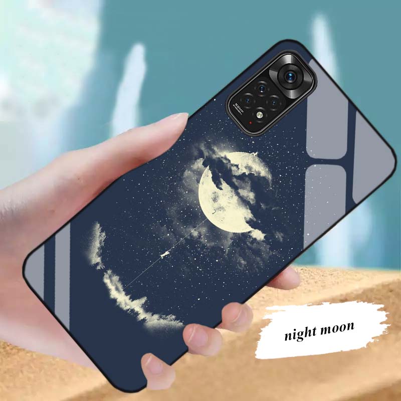 Ốp Lưng Xiaomi Redmi Note 11S, Note 11 4G, Note 11 5G, Note 11 Pro Mặt kính cường lực Cao Cấp, Sáng Bóng