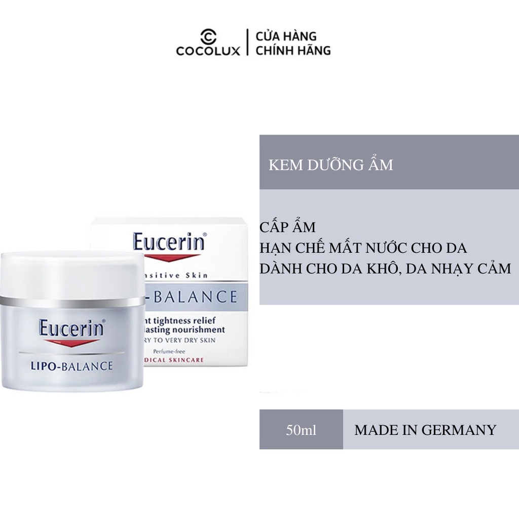 Kem Dưỡng Ẩm Eucerin Lipo Balance Cho Da Khô, Da Nhạy Cảm 50ml