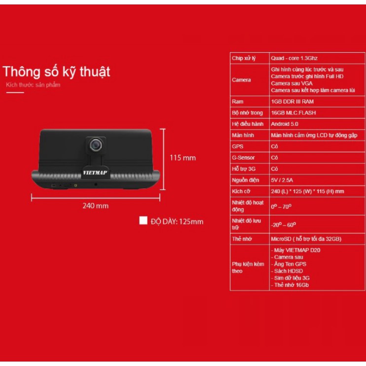 Camera Hành Trình Vietmap D20 (Tặng Kèm Thẻ Nhớ 64Gb) | BigBuy360 - bigbuy360.vn
