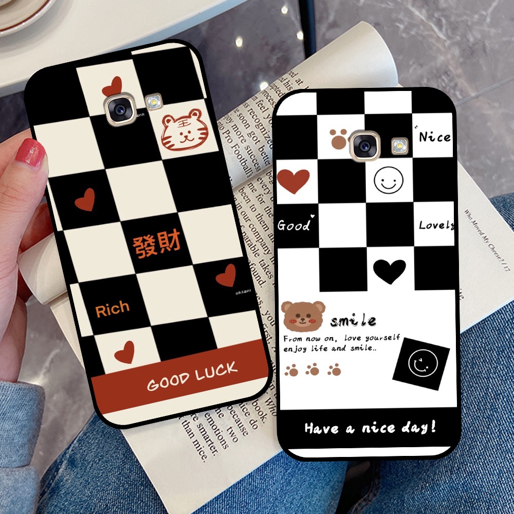 Ốp lưng Samsung A3 2016 / A5 2016 / A7 2016 in hình sọc caro, họa tiết đen trắng dễ thương