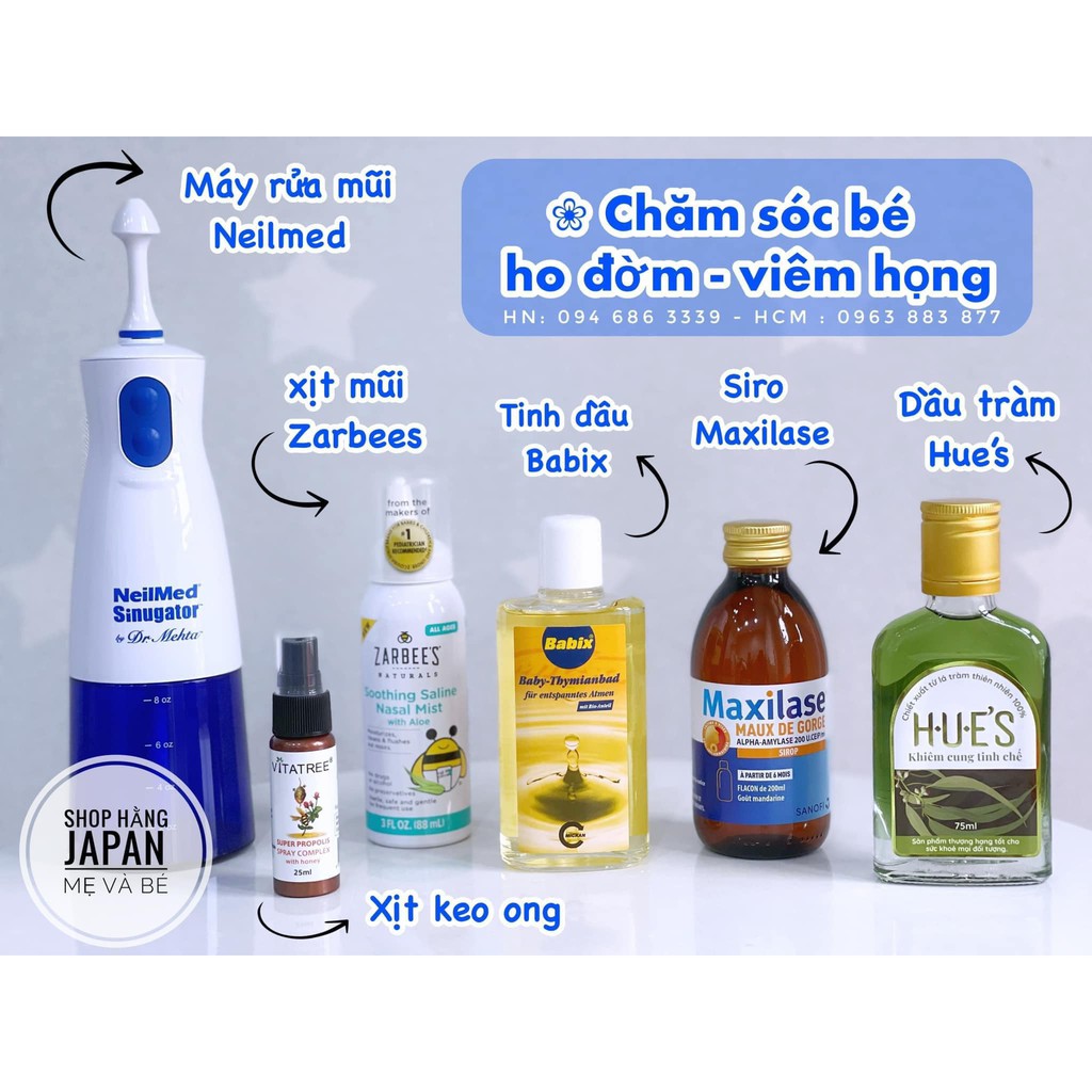Máy rửa mũi Neilmed Mỹ mẫu mới tặng 30 gói muối sạch chính hãng