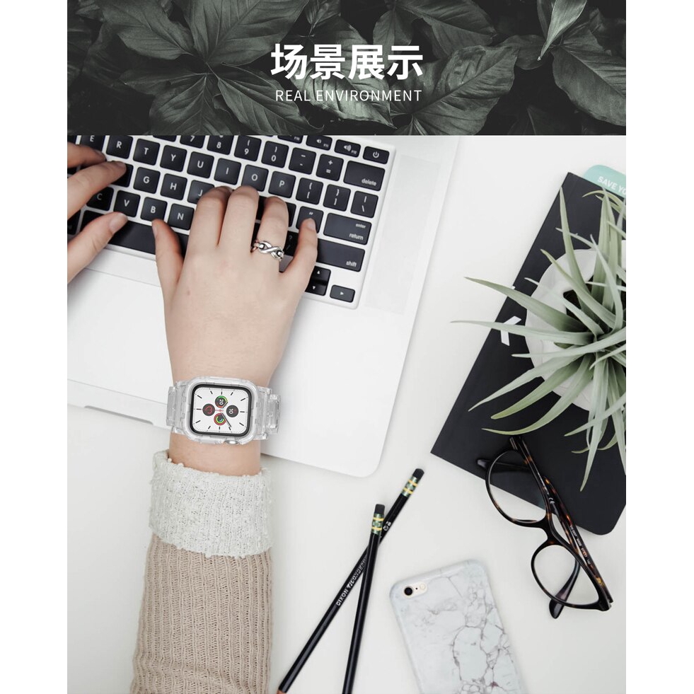 Dây Đeo Silicone Mềm Trong Suốt Cho Đồng Hồ Thông Minh iWatch band Series 7 6 5 4 3 2 1 38 Mm 42 Mm 40 Mm 44 Mm 41mm 45mm