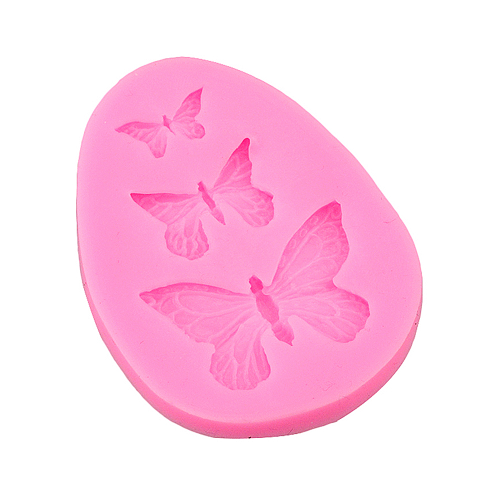 BUTTERFLY Khuôn Silicon 3 Ngăn Làm Bánh Đa Năng Tiện Dụng Hình Bướm Xinh Xắn