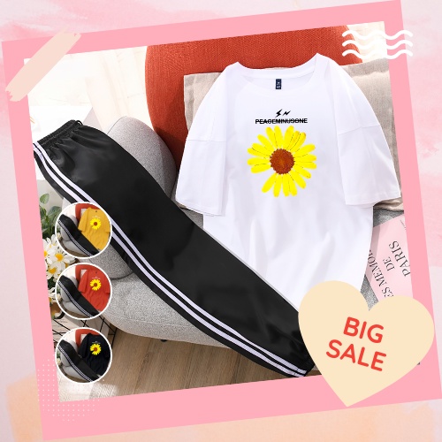 Sét Bộ xinh mặc ở nhà Áo form rộng oversize + quần thể thao siêu xinh [Mã 08]