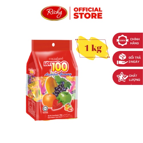 Kẹo LOT 100 Cocoaland vị tổng hợp túi 1kg
