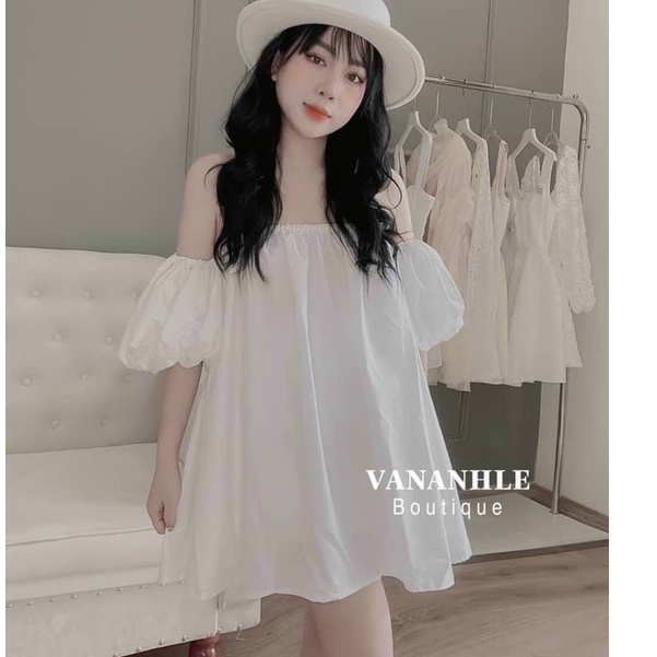 [QÙA TẶNG LÀ DÂY BUỘC TÓC BẠN NHÉ] Váy Trễ Vai Tay Bồng Nhiều Màu Chất Thô Trượt Không Nhăn Nhàu | BigBuy360 - bigbuy360.vn