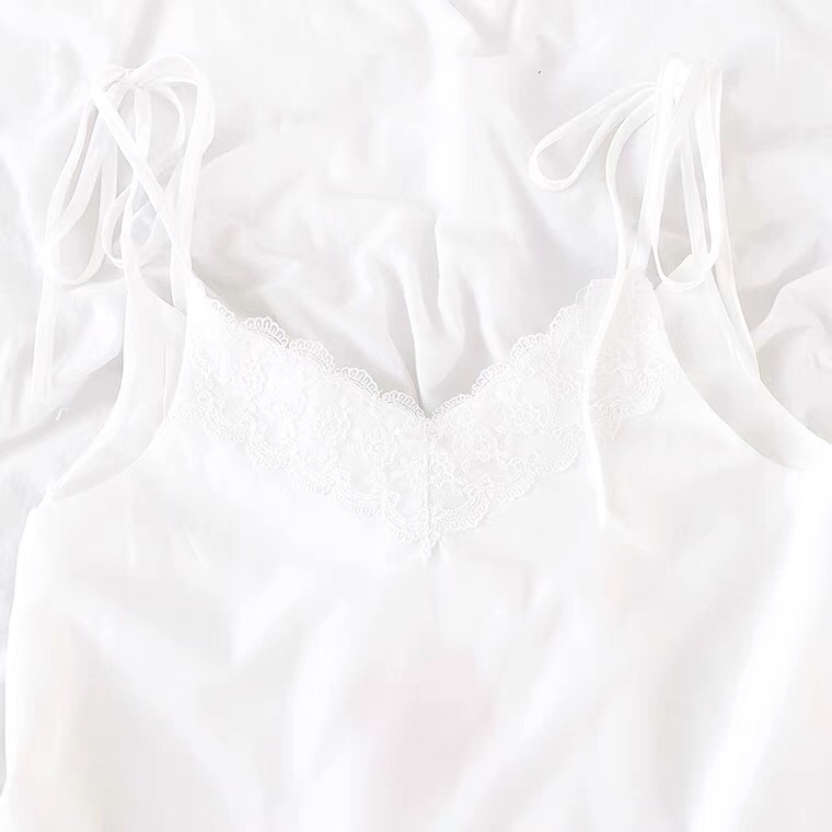 Set Váy Suông Dệt Kim Xếp Tầng Màu Xanh Sữa + Đường Khâu Ren Nhẹ Nhàng