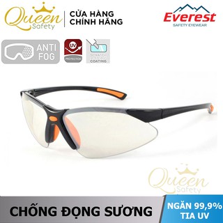 Kính bảo hộ Everest EV303 kính chống bụi, chống trầy xước, chống tia UV-UB, chống đọng sương (trắng tráng bạc)