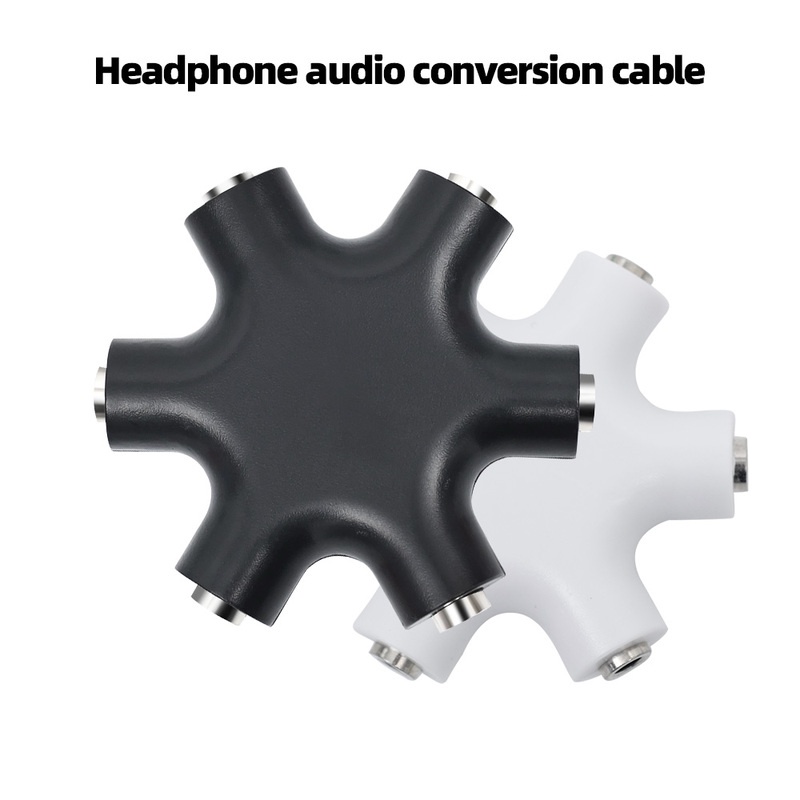 Cáp Chia Âm Thanh Aux 3.5mm 6 Trong 1 Sang 5 Cổng Cắm 3.5 Cho Máy Tính Bảng MP3 Điện Thoại