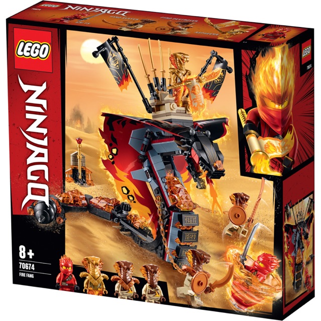 [CÓ HÀNG] Lego 70674 Fire Fang Cuộc chiến với mãng xà lửa trong Ninjago chính hãng (như hình)