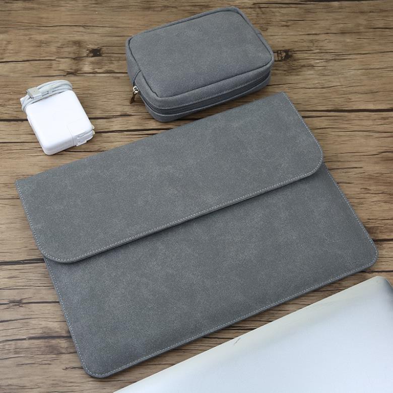 COMBO Bao Da Chống Sốc Macbook Leather Bag - Da Lộn Cao Cấp