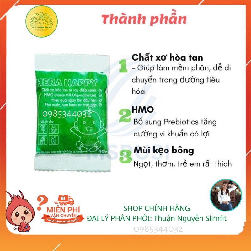 Chất Xơ Hera Happy Hỗ Trợ Tiêu Hoá⚡️FREESHIP⚡️Cho Đường Ruột Khoẻ Mạnh⚡️Hết Táo Bón Sau 2 Ngày⚡️Chất Xơ Cho Cả Nhà | BigBuy360 - bigbuy360.vn