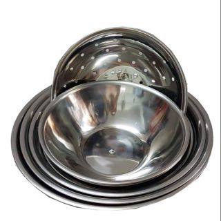 Bộ thau ,rổ 6 cái inox 430 sáng bóng và bền đẹp