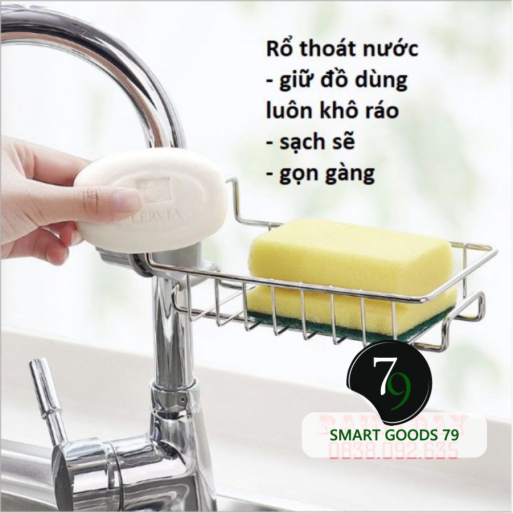 [Freeship hàng cao cấp 181] Giá để treo vòi nước gắn lavabo thông đa năng minh khay kệ inox đựng đồ phòng tắm nhà bếp