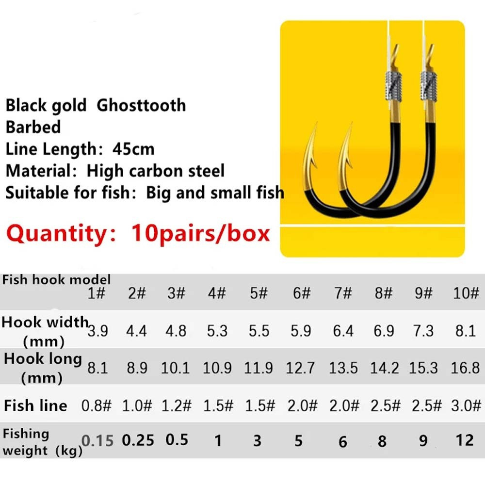 Móc Câu Cá Bằng Thép Carbon Màu Vàng Đen 45cm Phong Cách Nhật Bản