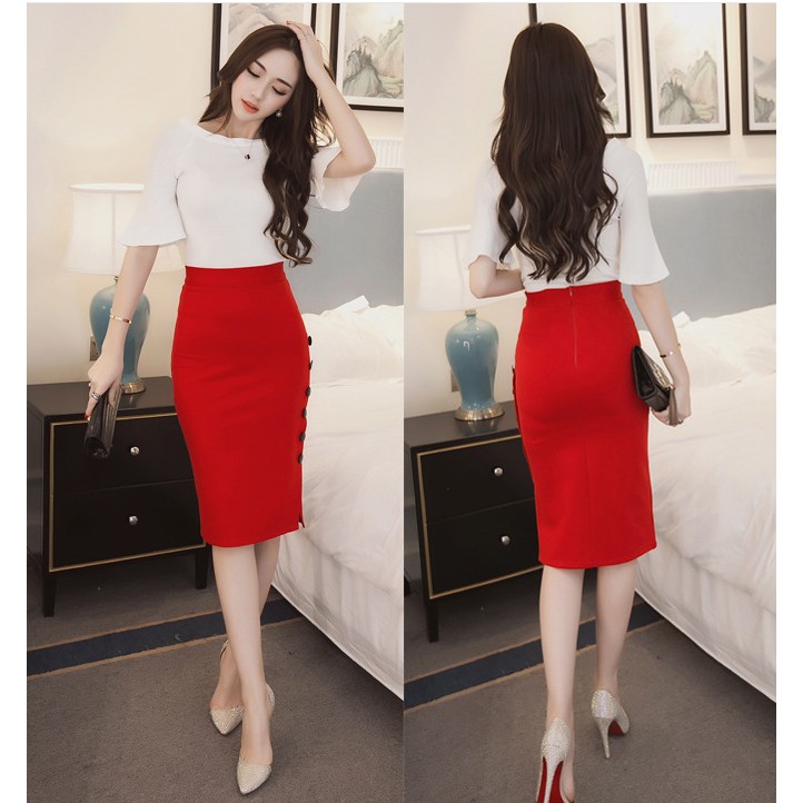 Chân váy bút chì 6 cúc CV-002i