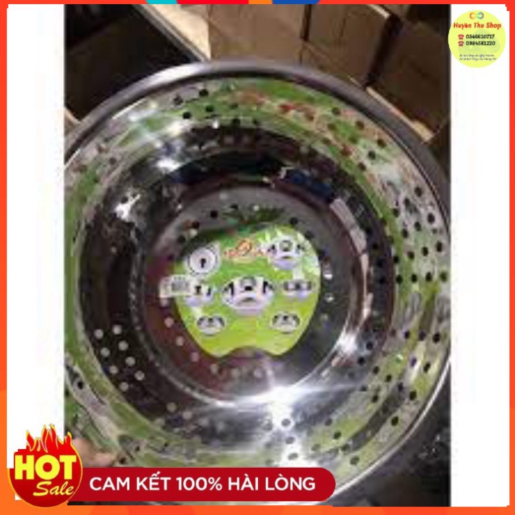 (Siêu giảm giá) Rổ inox cỡ lớn 36cm lỗ to sáng bóng bền đẹp