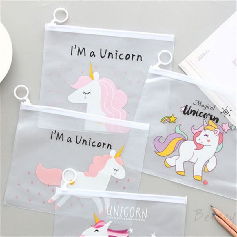 Túi Đựng Bút viết Zip Unicorn - Cầu vòng