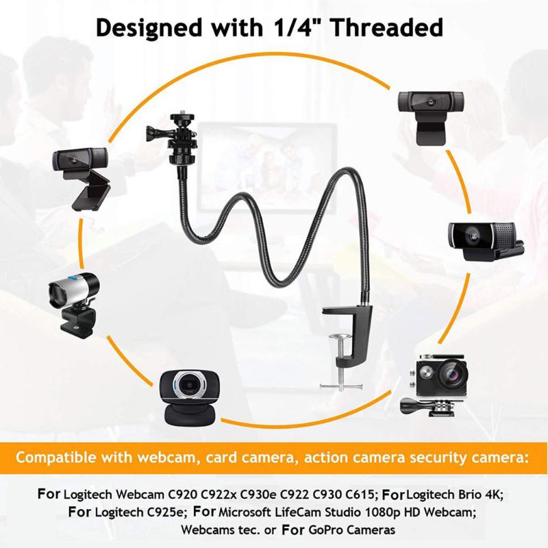 Giá đỡ Camera linh hoạt kèm kẹp cho Webcam Brio 4K C925e C922x C922 C930e C930 C920 | BigBuy360 - bigbuy360.vn