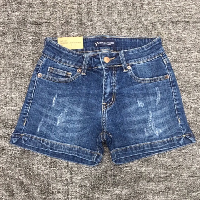 Quần short jean cào xước