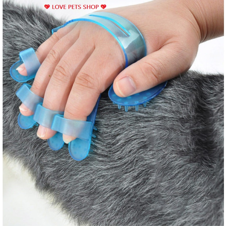 GĂNG TAY TẮM CHO CHÓ MÈO HÌNH NĂM NGÓN TAY &quot;MẪU MỚI&quot; - LOVE PETS SHOP