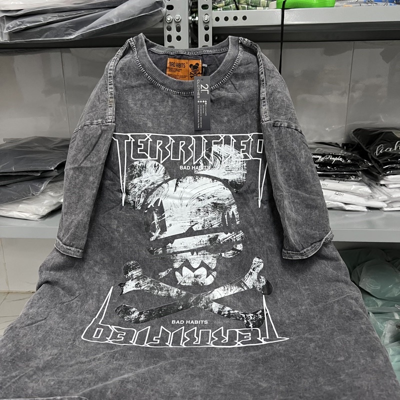 [Mã SKAMFSW175 giảm 10K đơn 50K] Áo Thun Loang Cotton Was TERRIFIED (nam nữ mặc được) hình thật 2t clothes