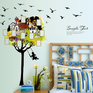 Decal dán tường cây treo khung hình Sample text cho bé