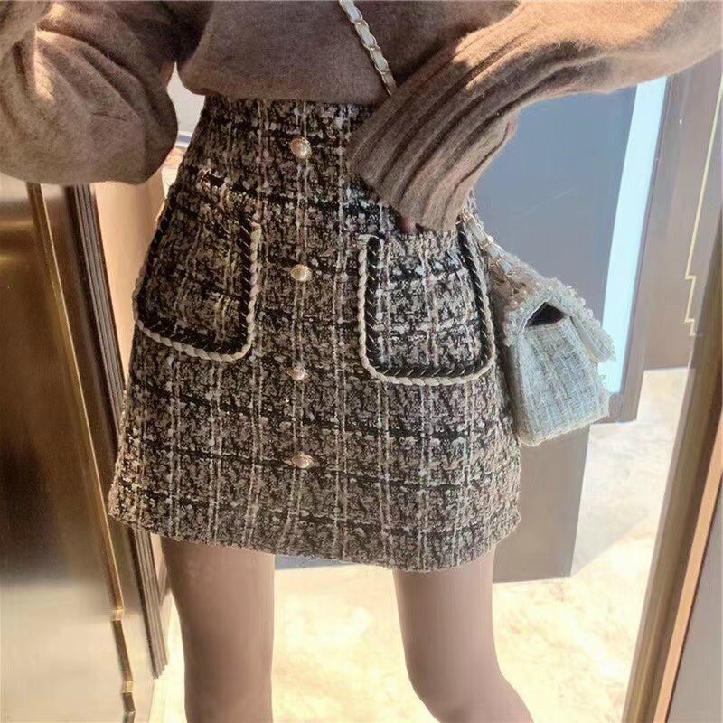 Chân váy dạ Tweed 2 túi