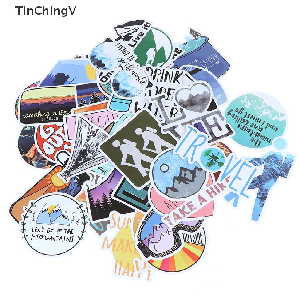 Bộ 50 Miếng Dán Trang Trí Vali / Laptop / Guitar / Xe Đạp Độc Đáo