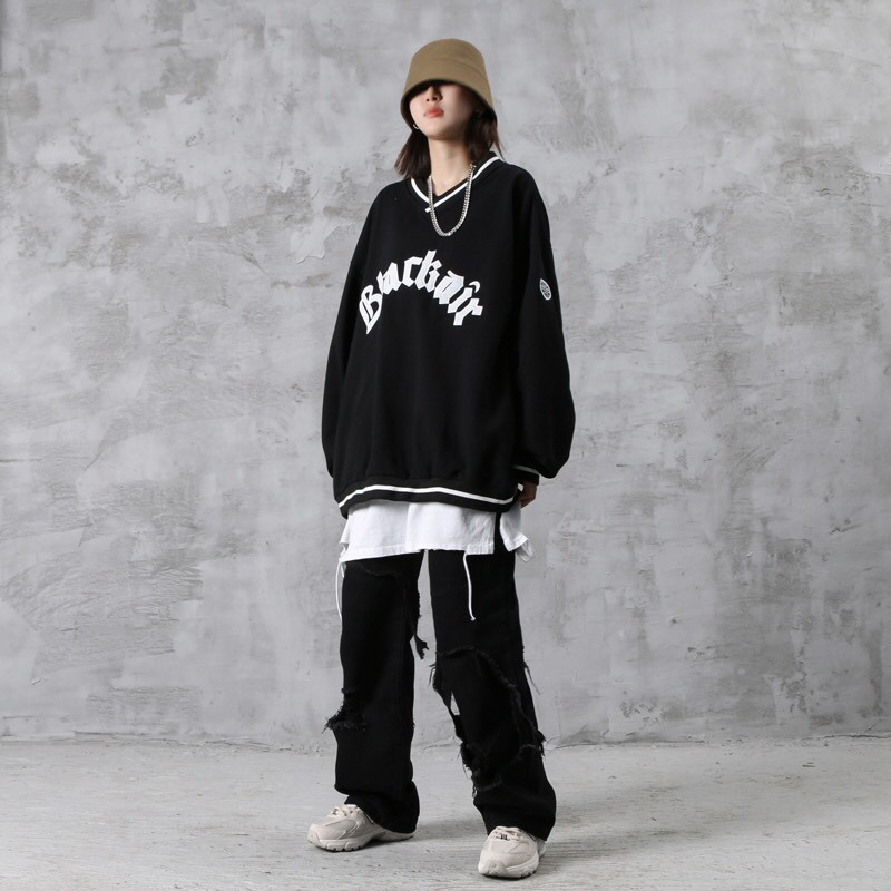 ÁO NỈ BLACKAIR HOT VÀNG ĐEN XANH - ÁO NỈ SWEATER BLACK AIR VIỀN CỔ TIM 3 MÀU UNISEX | BigBuy360 - bigbuy360.vn